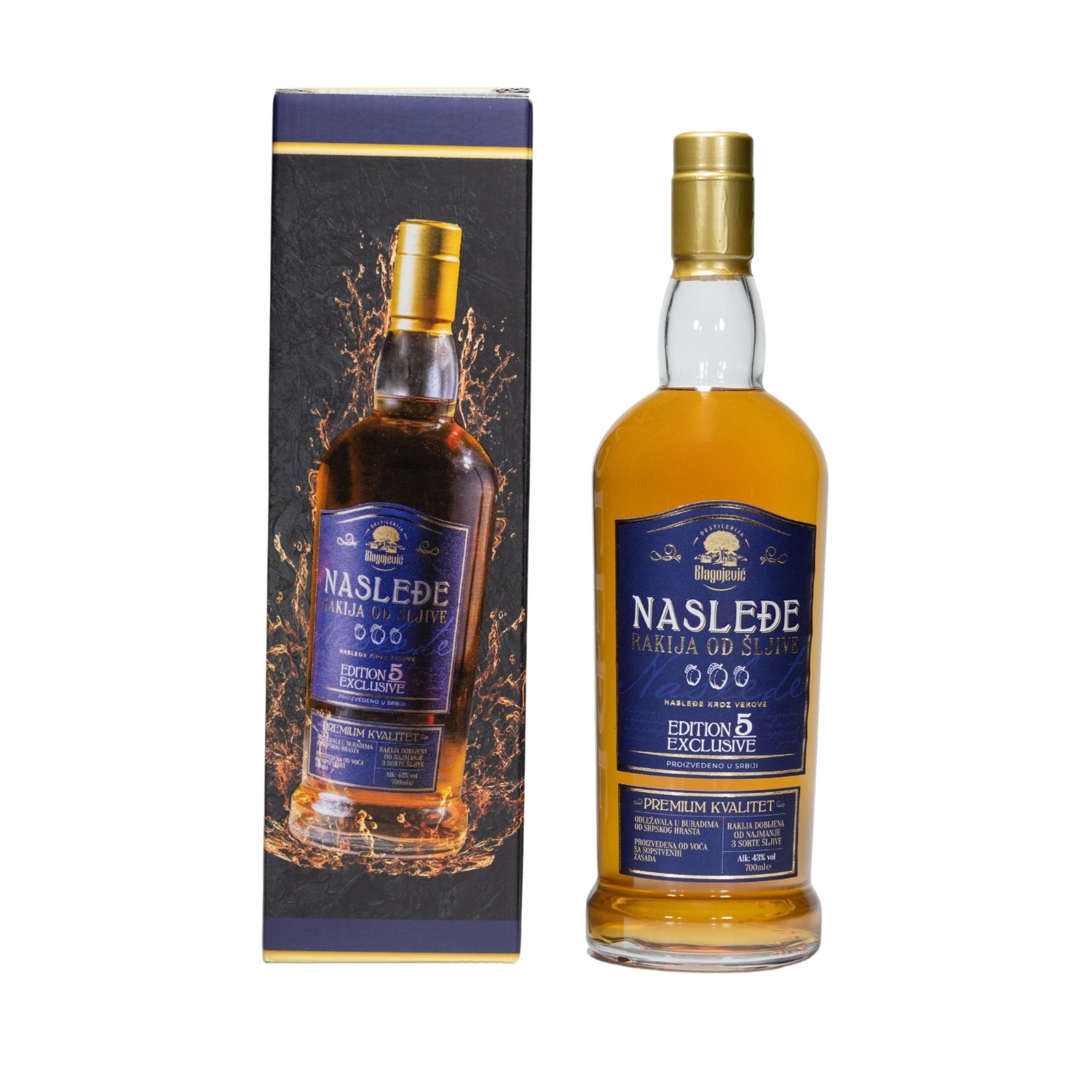 NASLEĐE Rakija od šljive Edition 5 Exclusive, Sa ukrasnom kutijom, 700ml