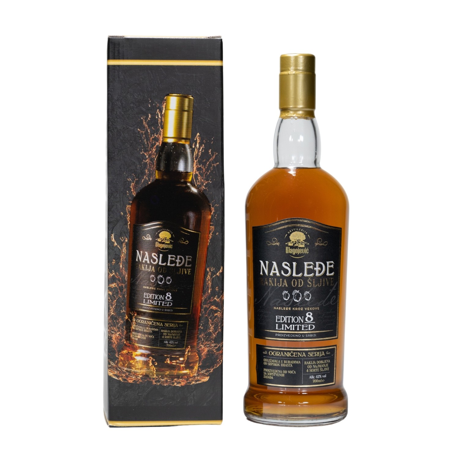 NASLEĐE Rakija od šljive Edition 8 Limited, Sa ukrasnom kutijom, 700ml