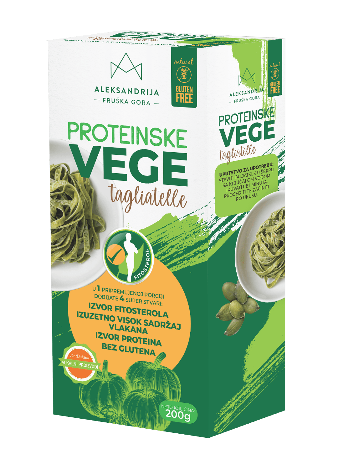 Aleksandrija Bezglutenske proteinske VEGE taljatele, 200g