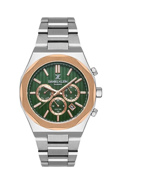 DANIEL KLEIN Muški ručni sat, Kvarcni mehanizam, Zeleno kućište, Srebrne boje