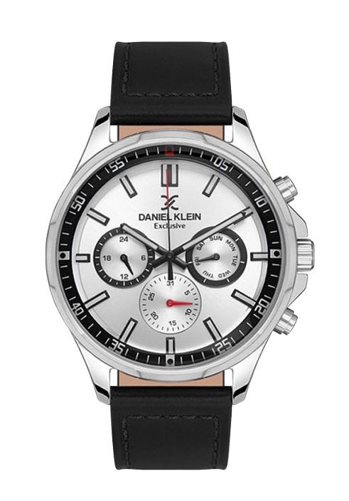 DANIEL KLEIN Muški ručni sat, Kvarcni mehanizam, Kućište srebrne boje, Crni
