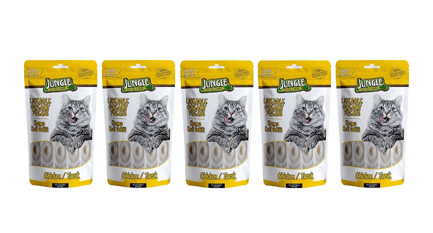 Jungle Cream Kremasta poslastica za mačke, Piletina, 14 g, 5 komada