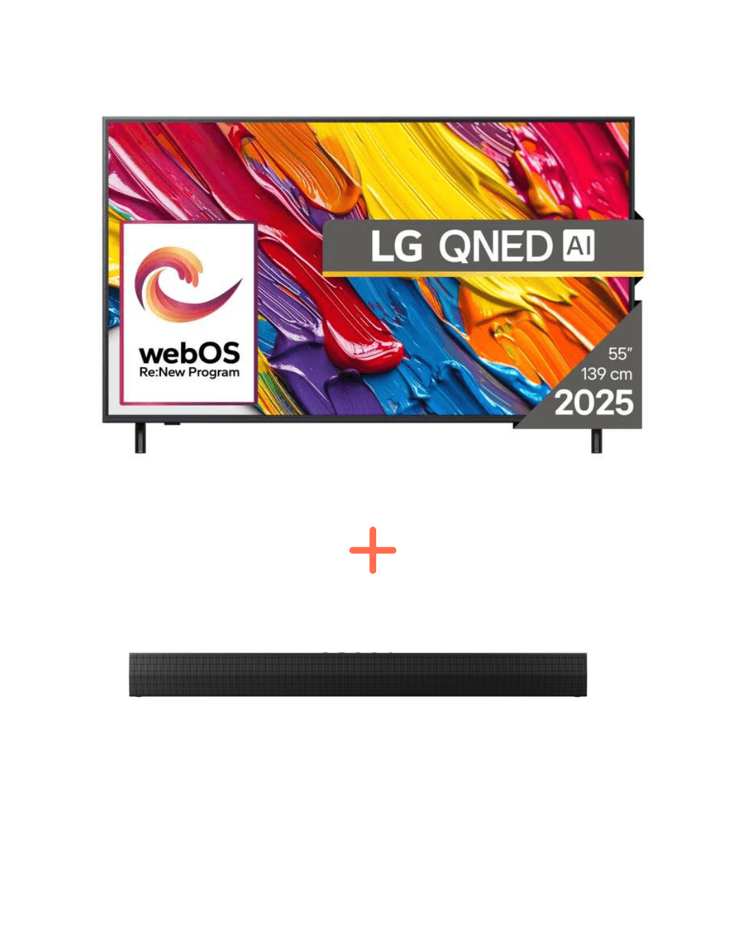 LG Televizor 55QNED82A3B 55", 4K Smart, Sivi  + LG Soundbar S20A, 2.0, 50W, Crni