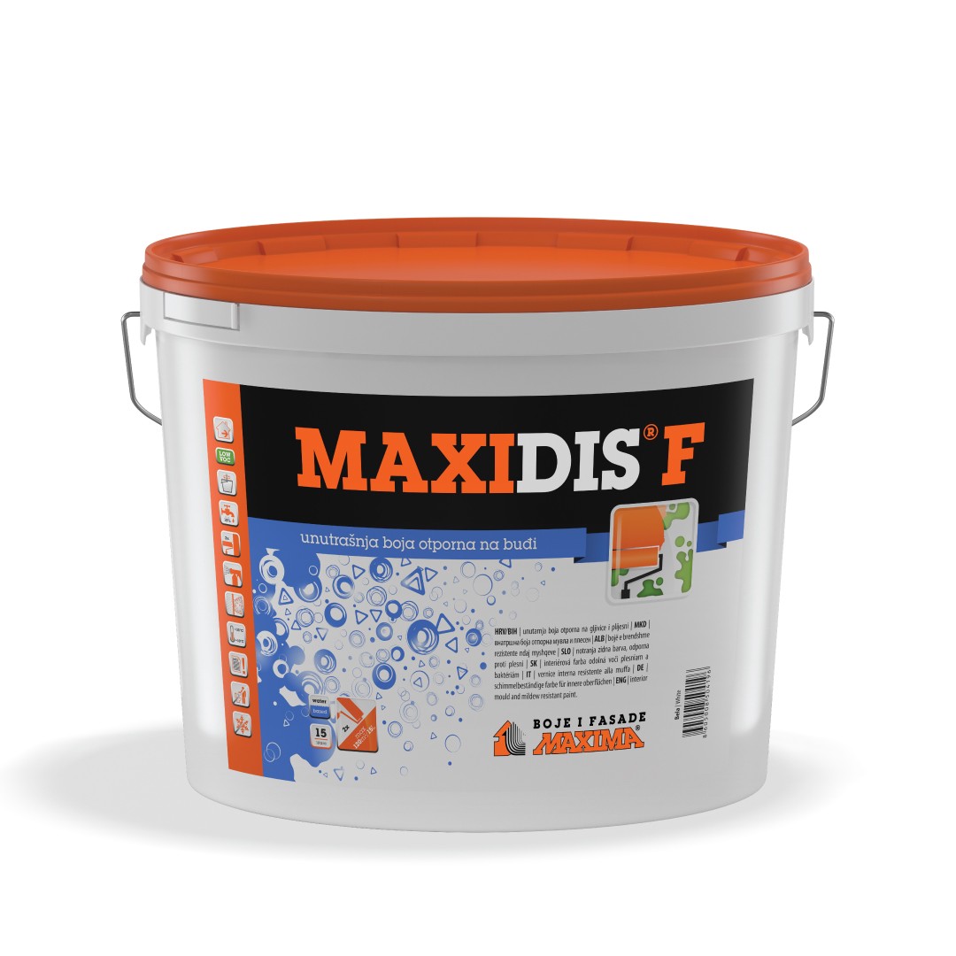 MAXIMA Disperziona, vodoperiva boja otporna na buđ Maxidis F, 0.65L, Bela