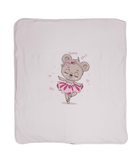 IVONA Pamučni prekrivač za bebe Balerina, 80x90 cm, Roze