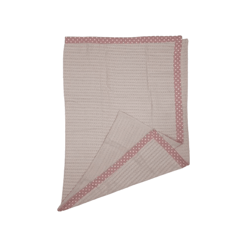 BEBI SAN Pleteni pamučni pokrivač za bebe, 90x120 cm, Roze