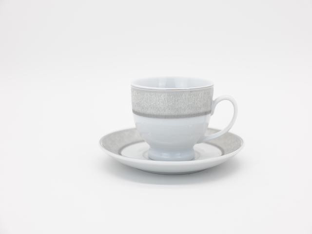 AMC HOME Set šolja sa tacnom Gio Silver, Beli, 6 komada