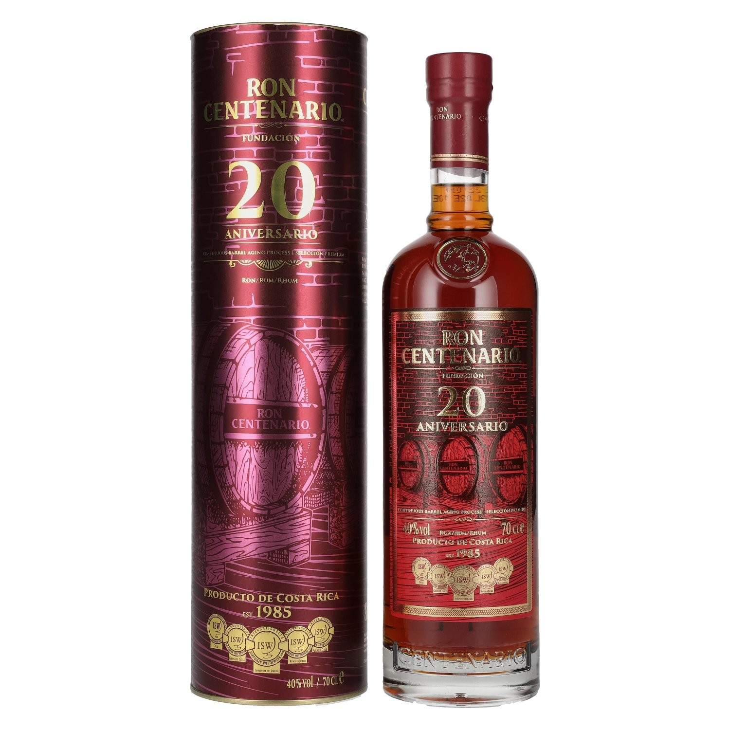 CENTENARIO Rum Fundacion 20 godina star alk. 40%, 0.7 l