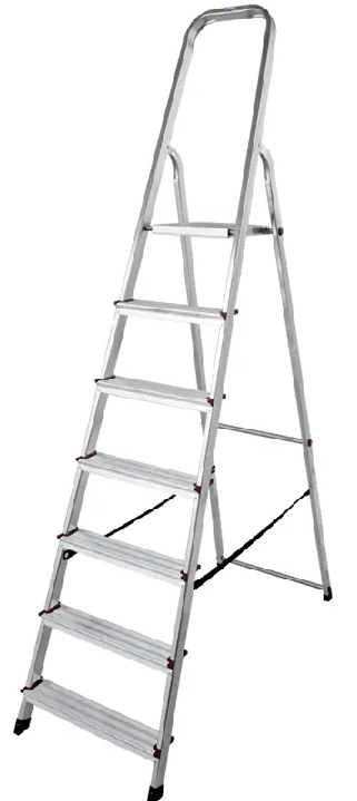 KRAUSE Kućne aluminijumske merdevine 000743, 2.10m, Hrom