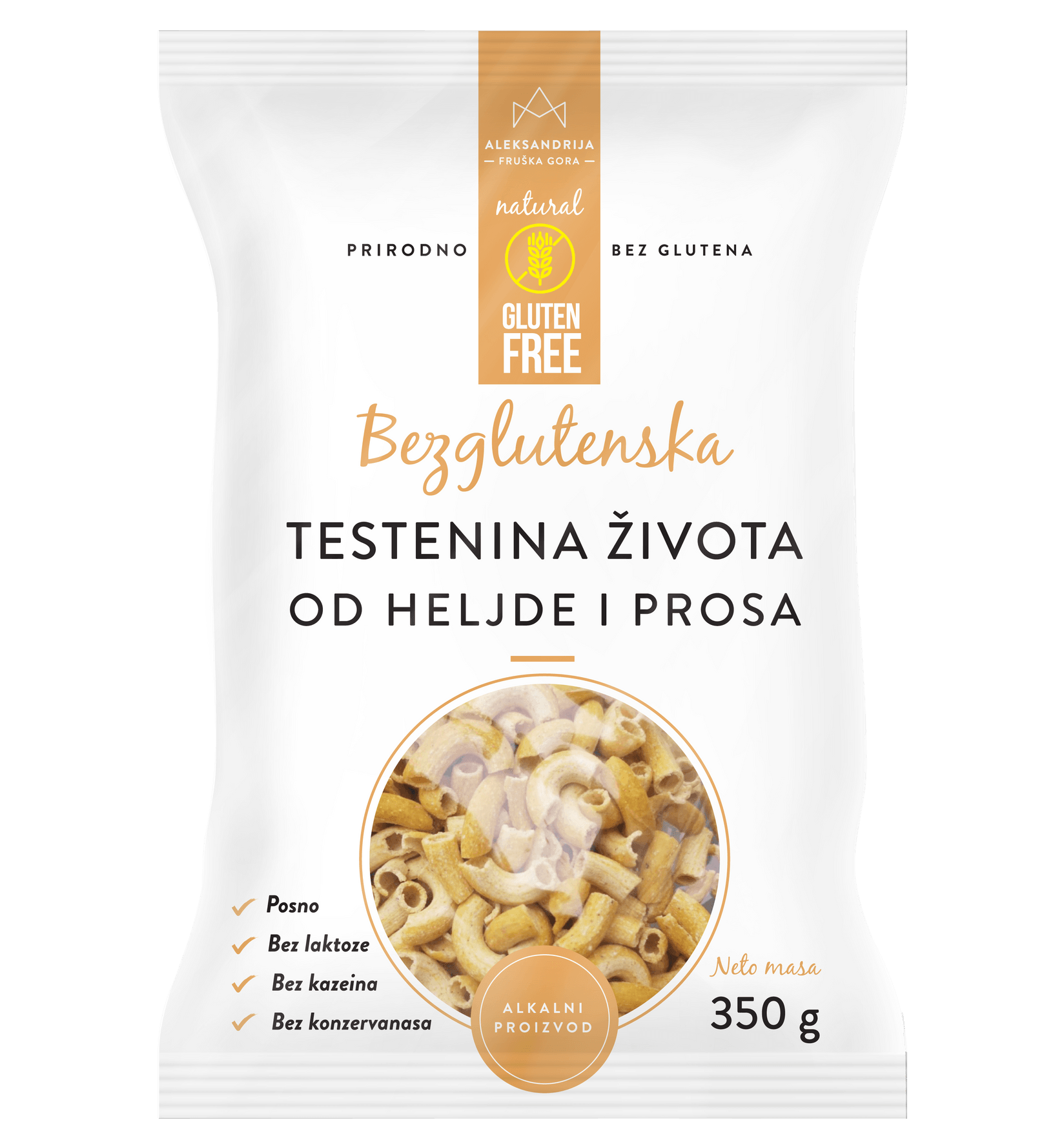 ALEKSANDRIJA Bezglutenska testenina od heljde i prosa, 350g