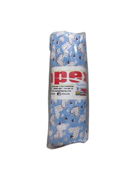 APEX Čaršaf sa lastišem, 220x240, Plava srca