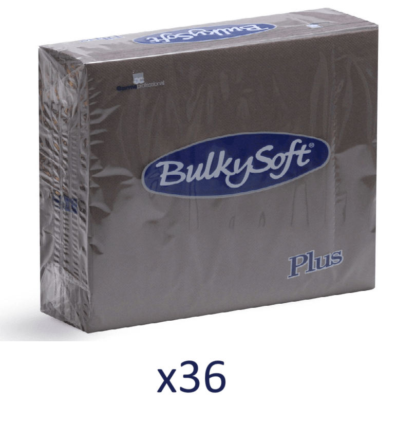BULKYSOFT Salvete Plus, 40/1, Dvoslojna, 36 pakovanja, 38x38 cm, Braon