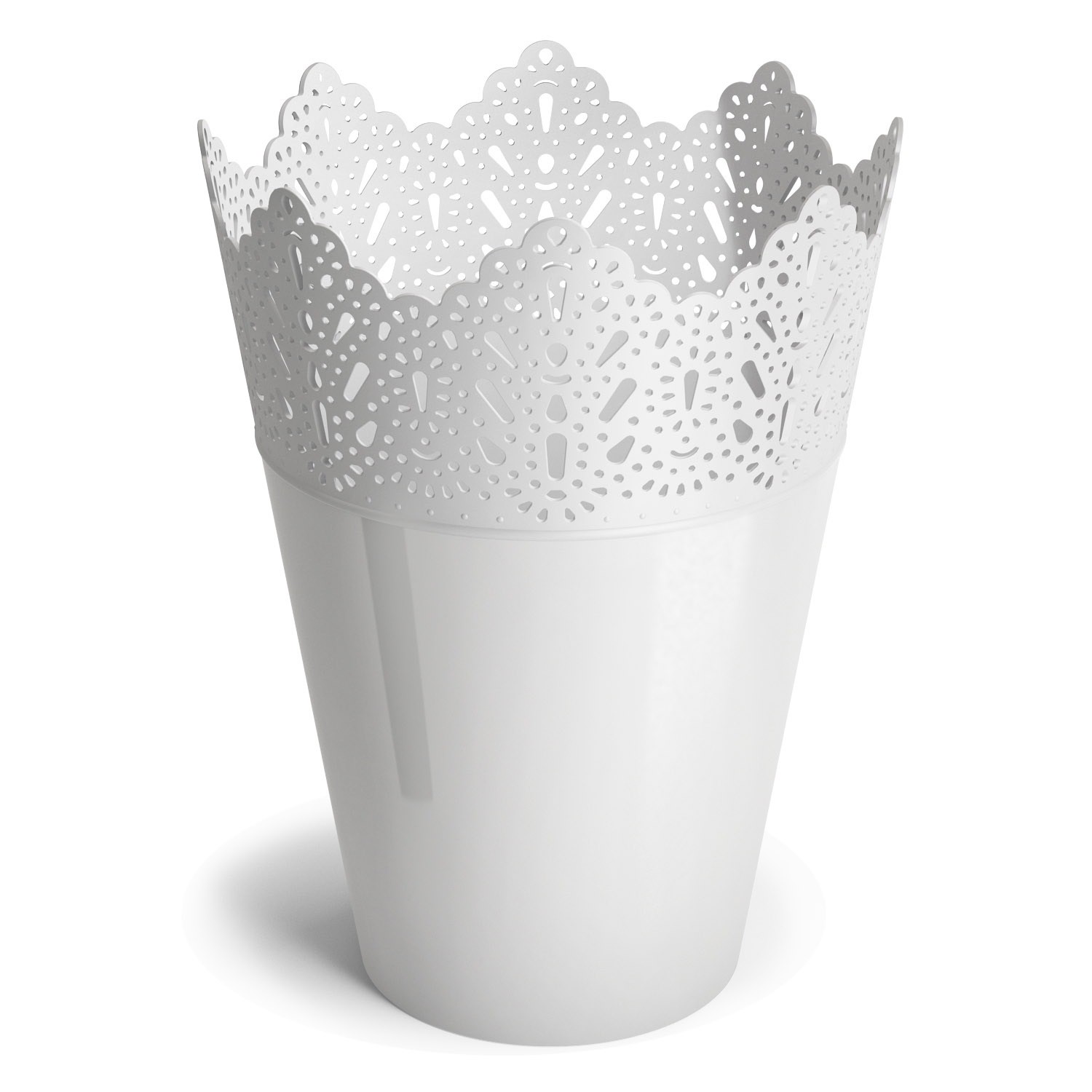 Don-Plast Saksija Koronka 2N, 14 cm, Bela