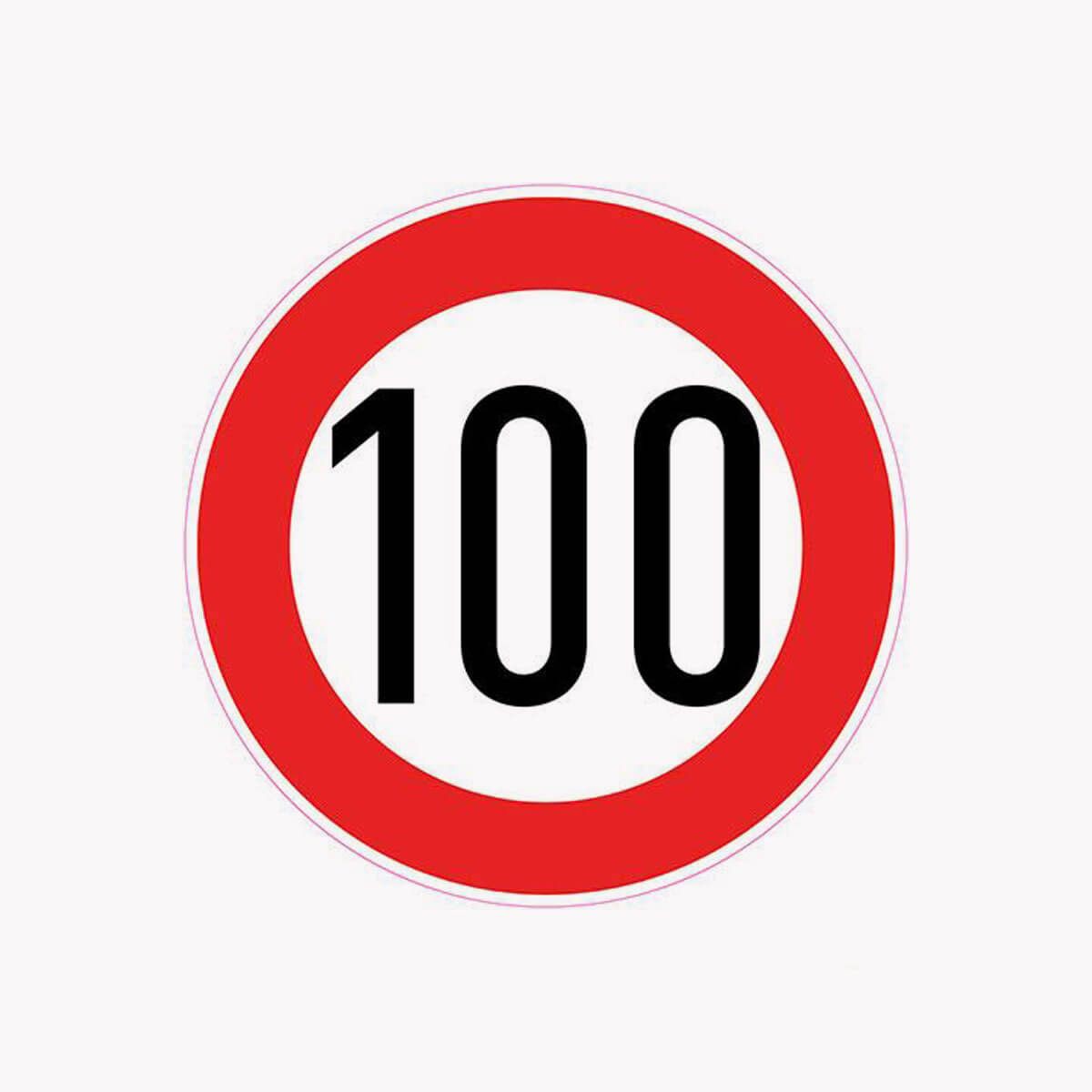 CAR 888 ACCESSORIES Nalepnica Ograničenja "100" velika crveno-bela