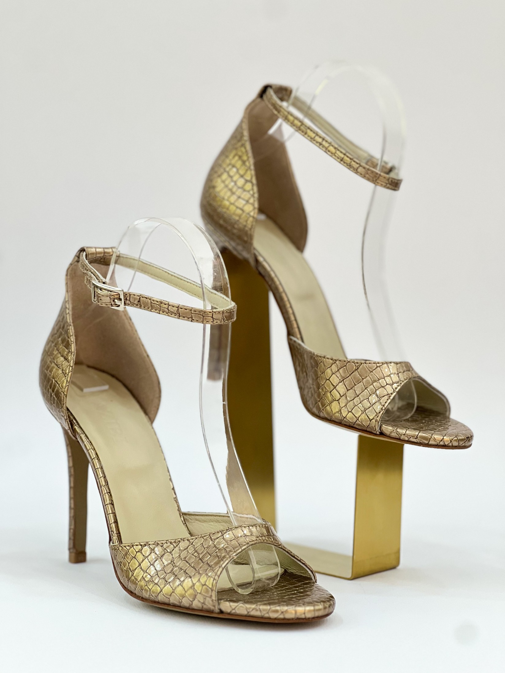 Azibi Ženske sandale na štiklu, Bronzane boje