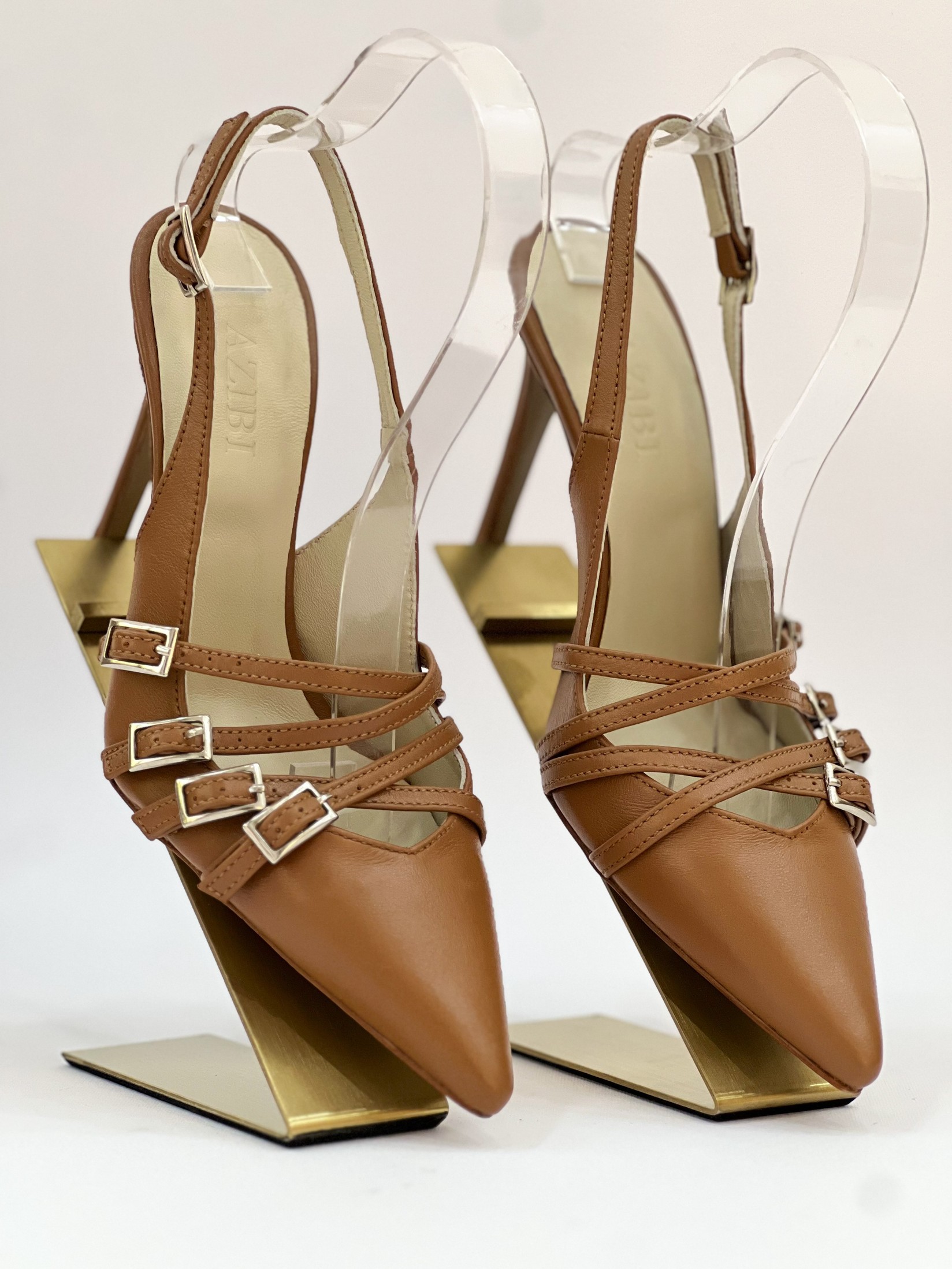 Azibi Ženske sandale na štiklu, Oker