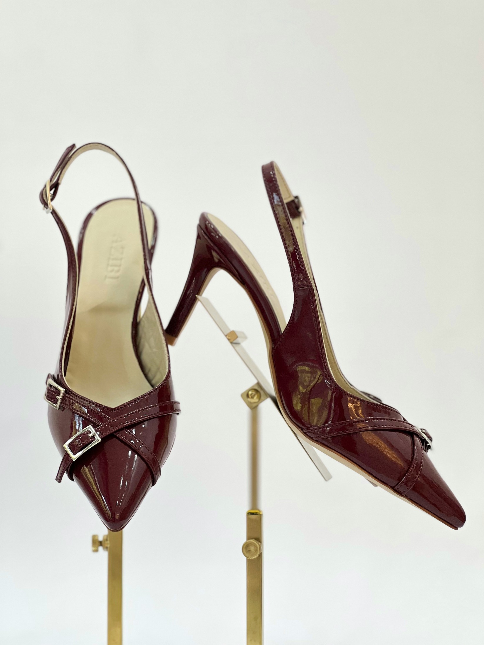 Azibi Ženske sandale na štiklu, Bordo