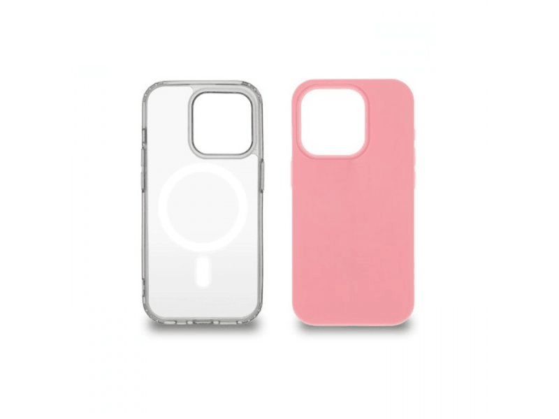 Just in CASE Mag Mix Plus Set maski za telefon iPhone 15 Pro, Dve maske, Roze i providna