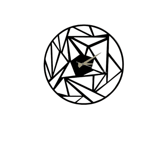 Wallity  Zidni sat Perspektif, 50 x 50 cm,Crni