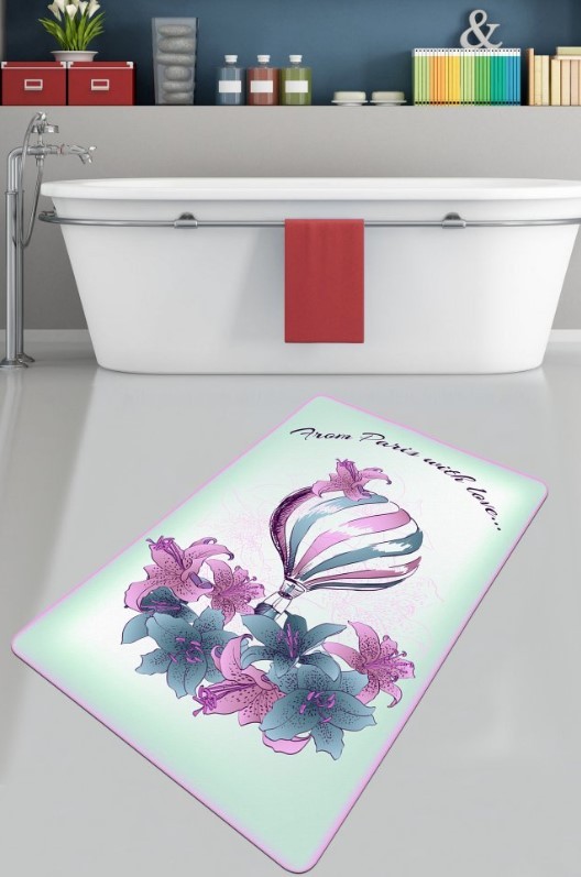 L'essentiel Maison Kupatilski otirač Purple Balloon, 70x120cm, Ljubičasto-zeleni