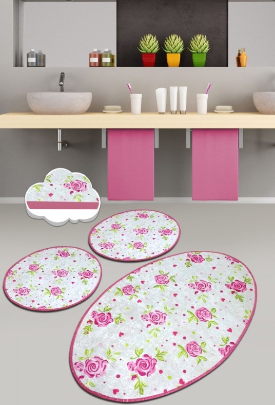 L'essentiel Maison Kupatilski otirač Frezya 1, 3 komada, Roze