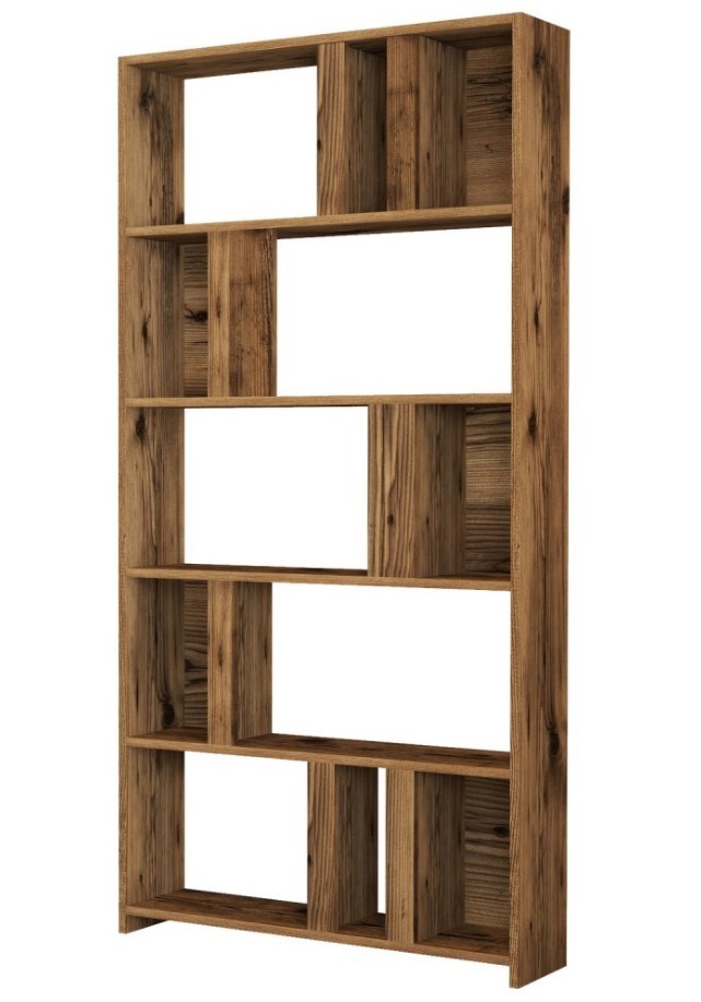 Hanah Home Lima Walnut Polica za knjige 90x180x20cm, Smeđa