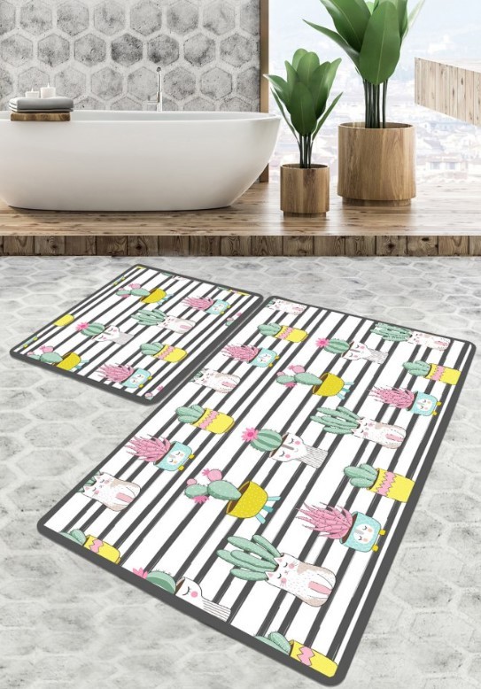 L'Essentiel Maison Kupatilski otirač Catinus Cactus, 2 komada, Šareni