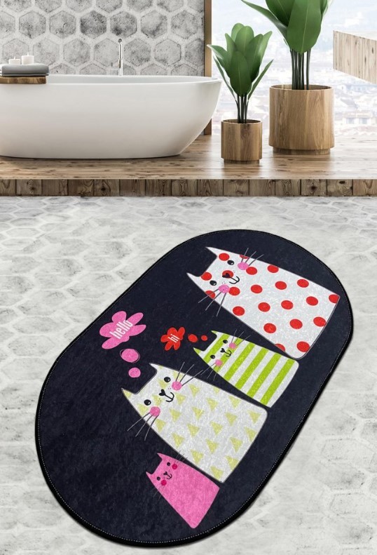 L'essentiel Maison Kupatilski otirač Four Cats, 70x120cm, Šareni