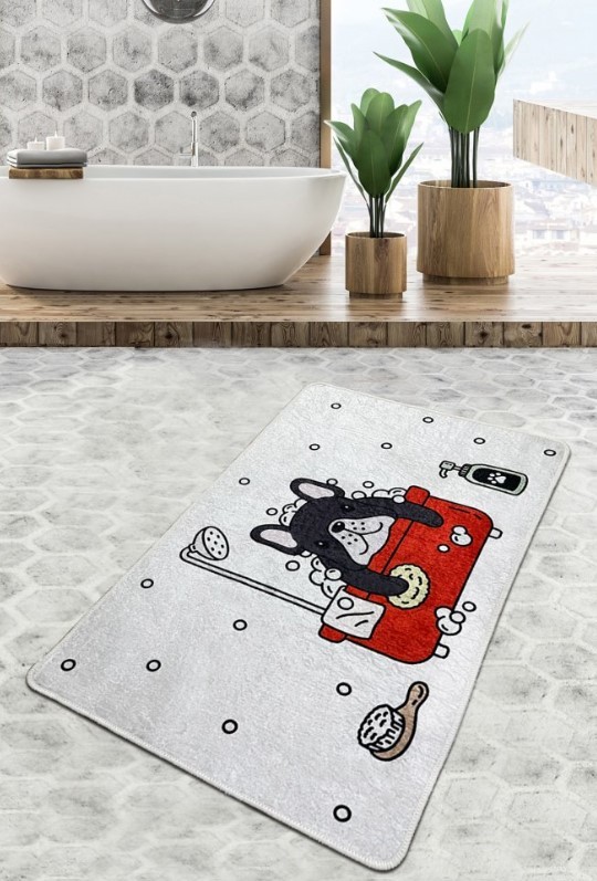 L'Essentiel Maison Kupatilski otirač Dogs Shower, 70x120cm, Sivi