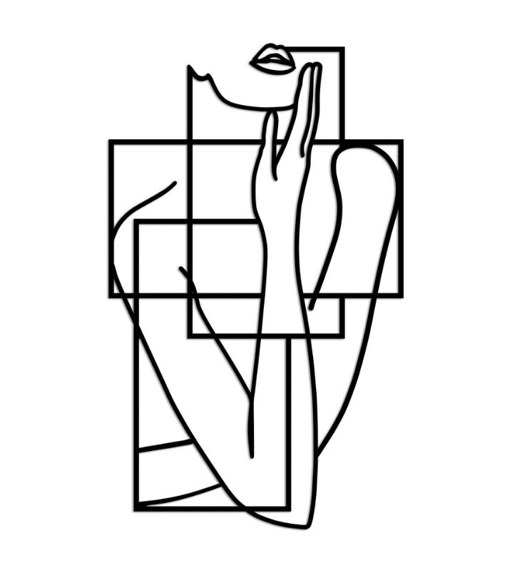 Wallity Zidna dekoracija Think-M, 50x30 cm, Crna