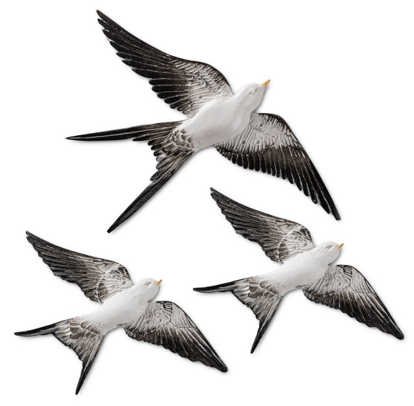 Aberto Design Zidna dekoracija Flying Swallow 2, 3 komada
