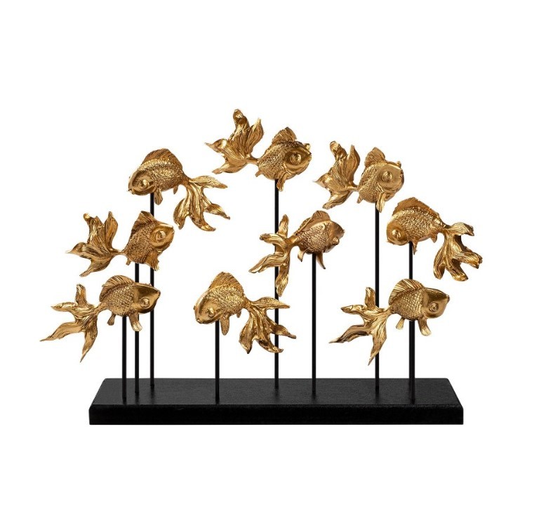 Aberto Design Stona dekoracija Goldfish 1, Zlatne boje