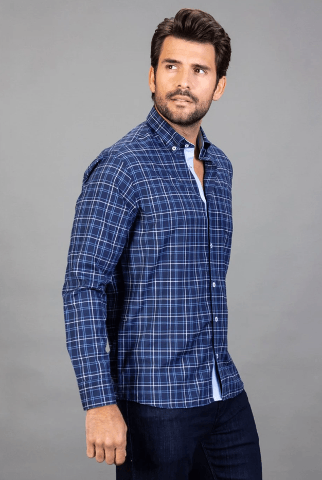 Tudors Classic Fit Muška košulja Check, Plava