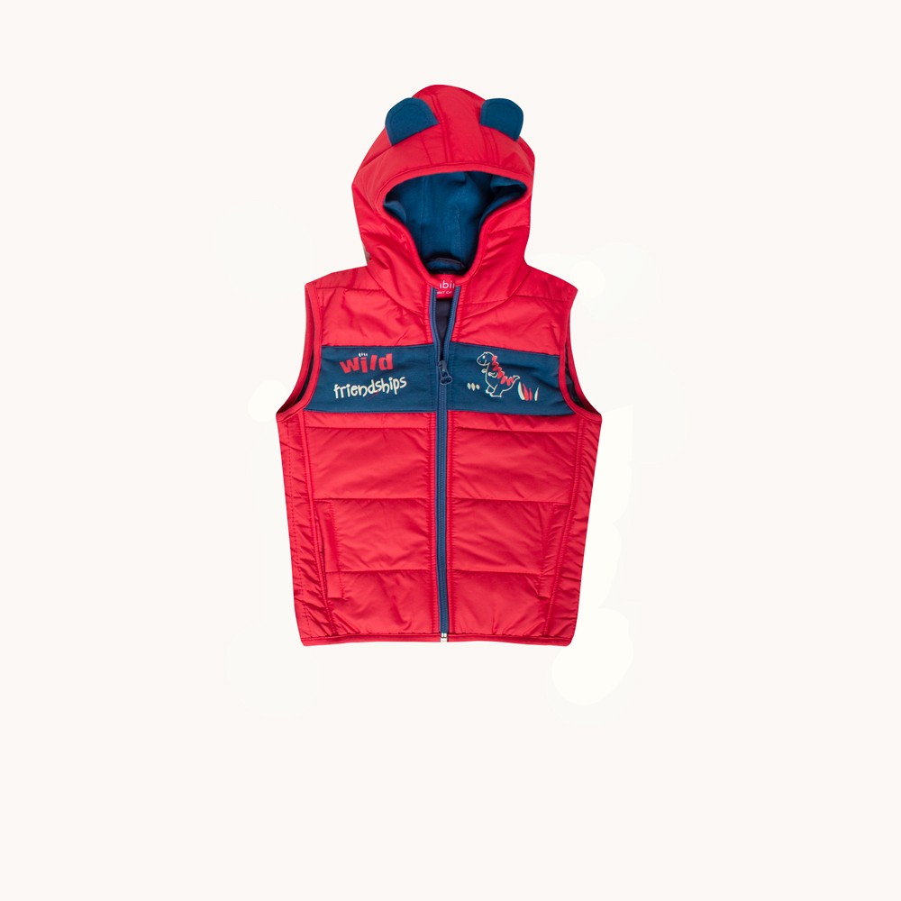 Bambino Prsluk sa kapuljačom za dečake, Crveni