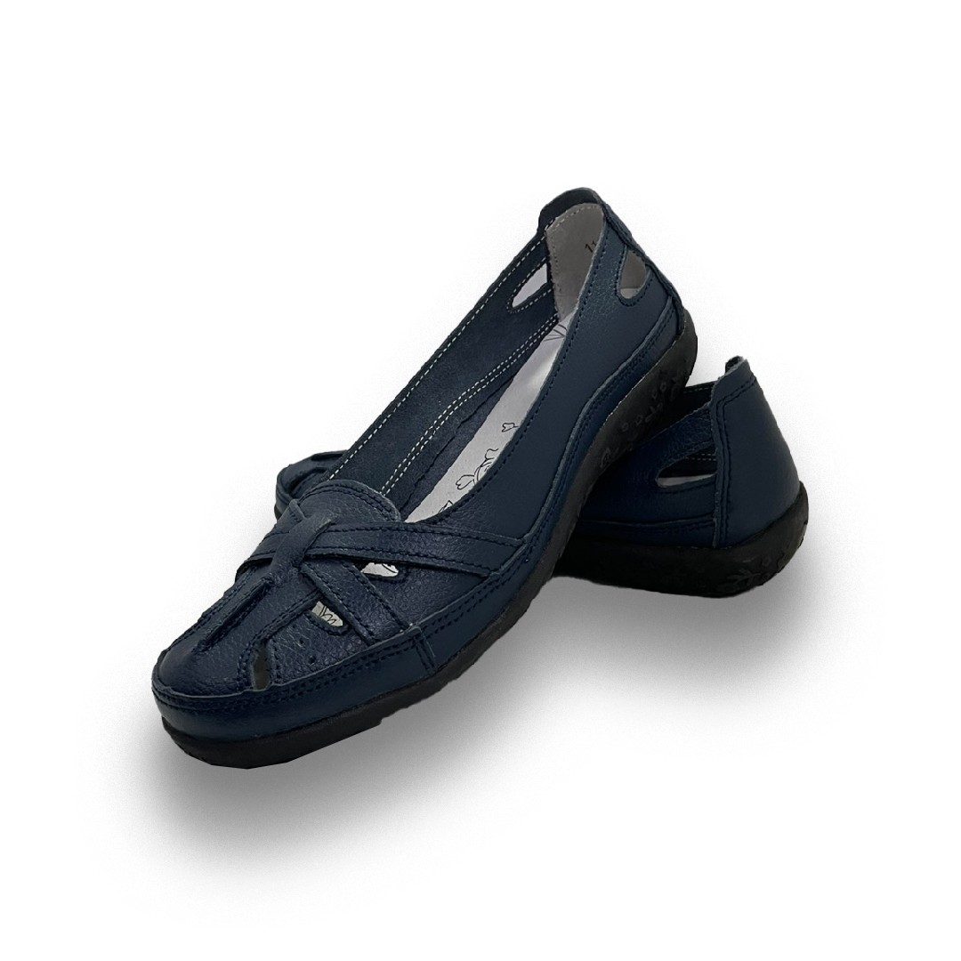 CherryTime Ženske baletanke, Kožne, Teget