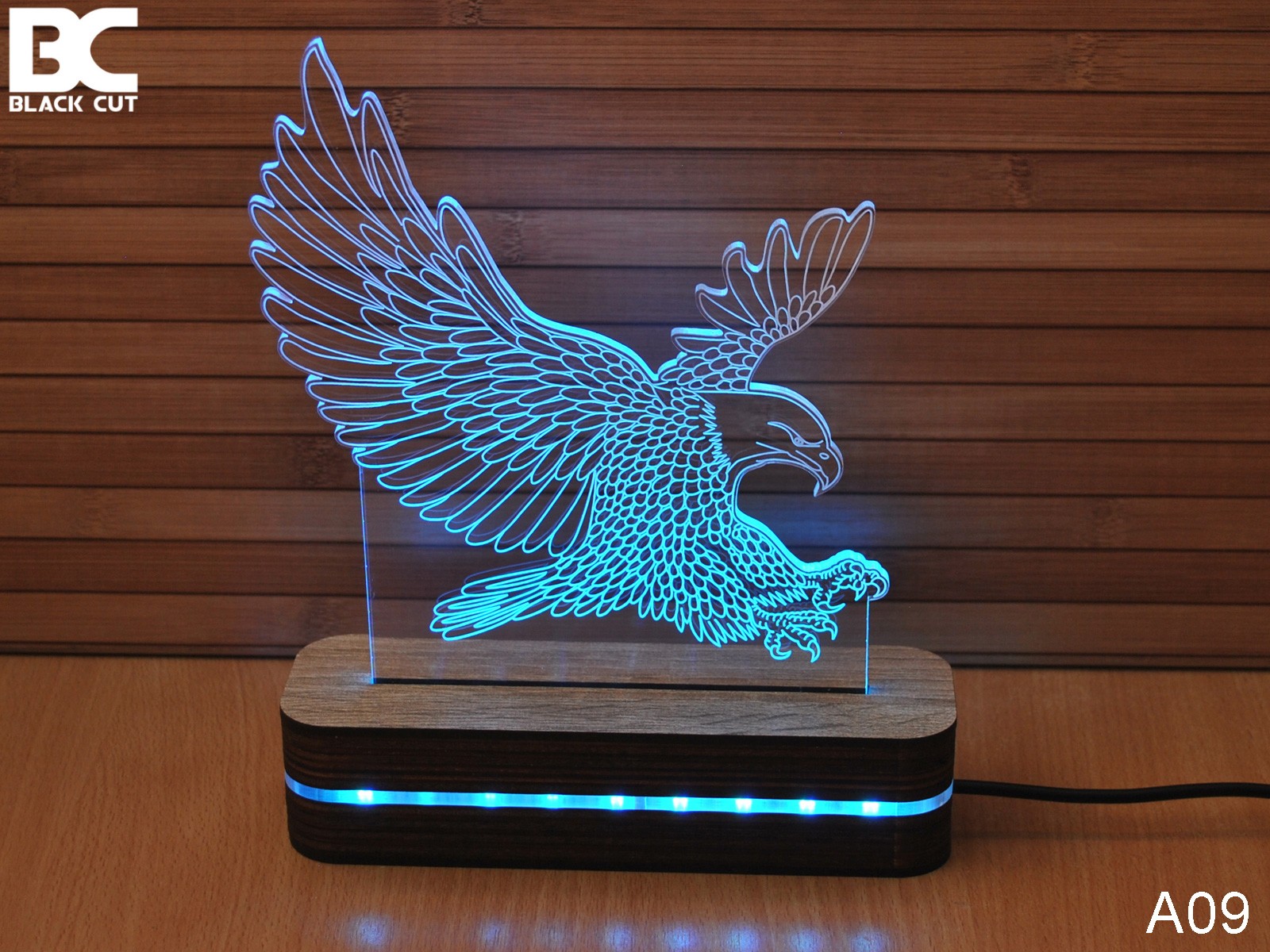 Black Cut 3D Lampa Orao, Svetloplava