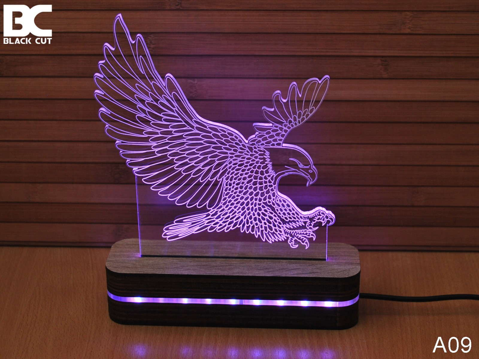 Black Cut 3D Lampa Orao, Roze