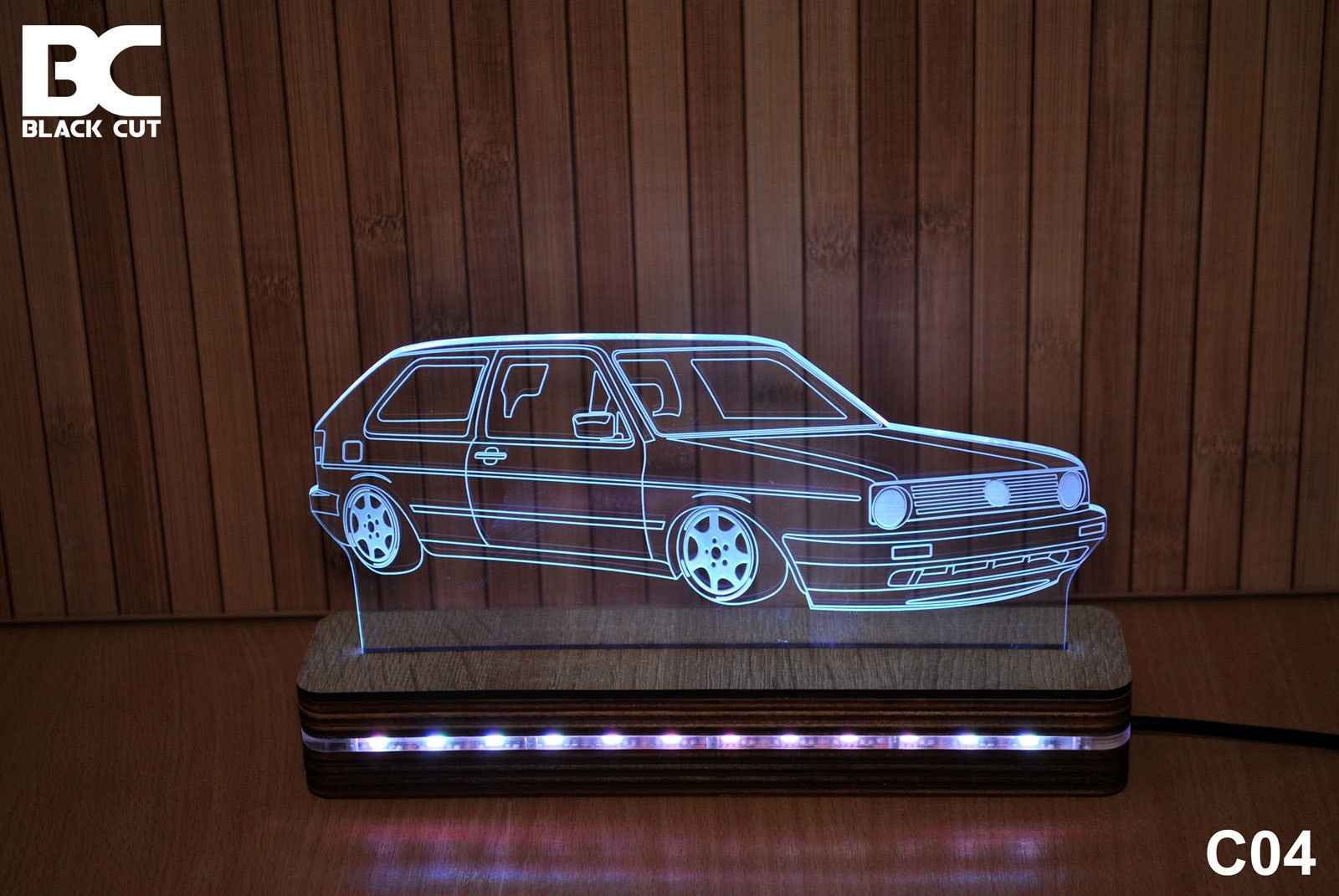 Black Cut 3D Lampa Bela