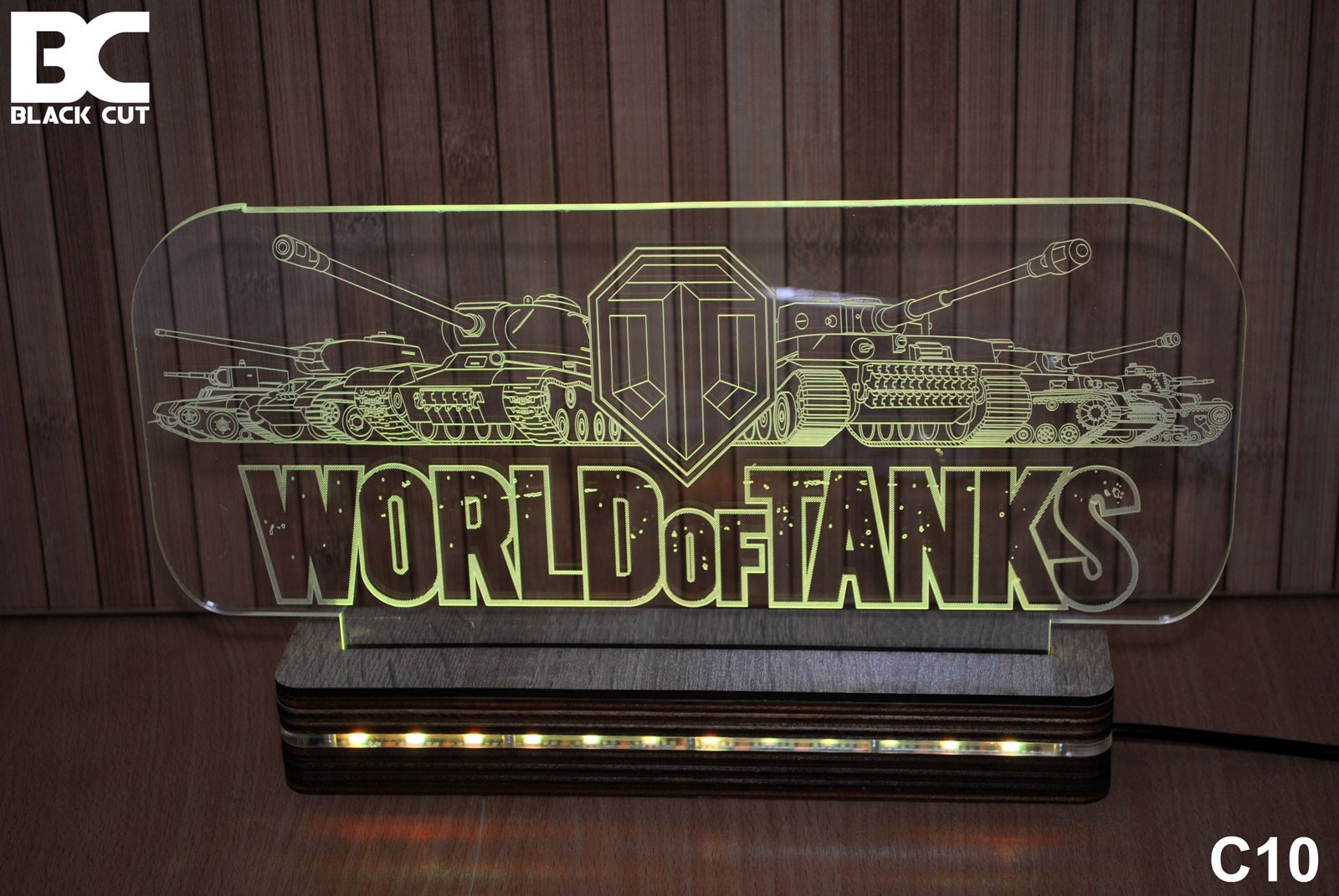 Black Cut 3D Lampa Toplo bela