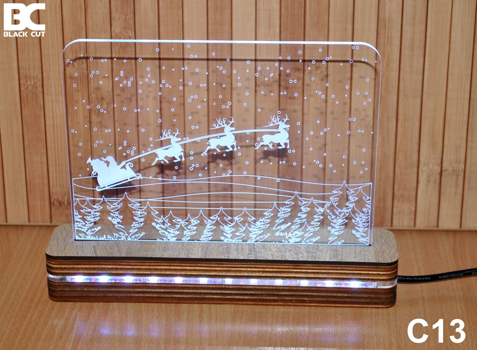 Black Cut 3D Lampa RGB