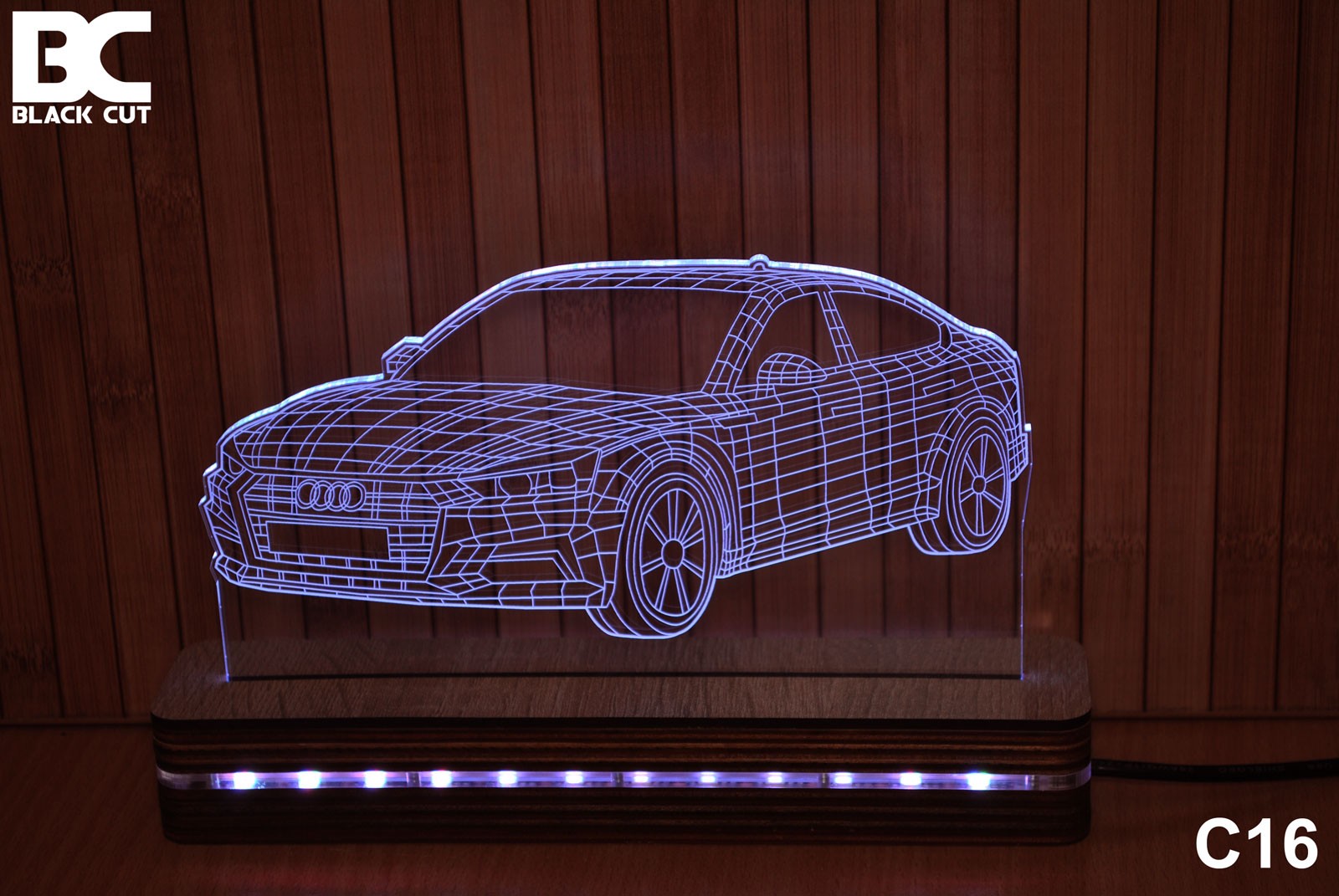 Black Cut 3D Lampa Bela