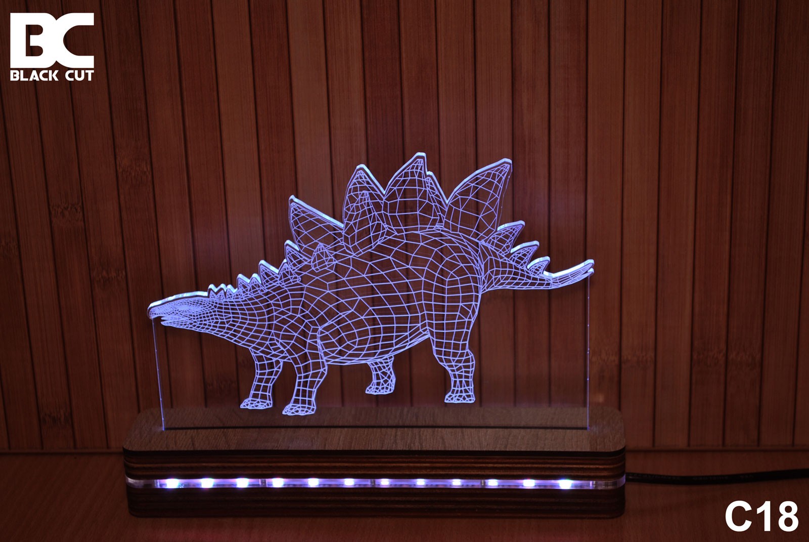 Black Cut 3D Lampa Bela