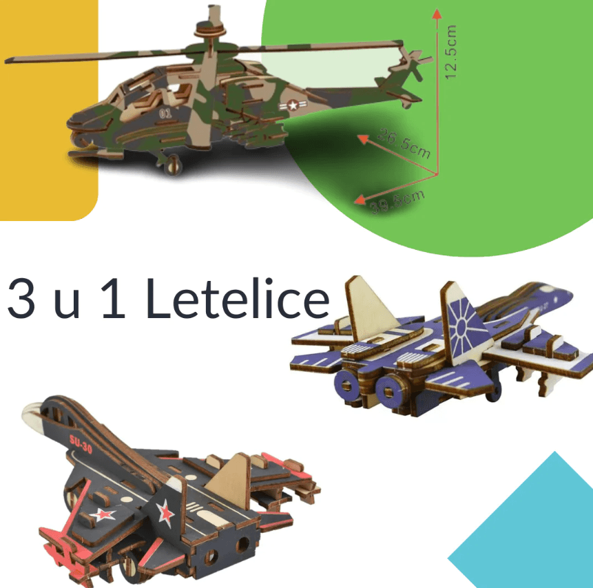 Slagalice letelice, 3 komada