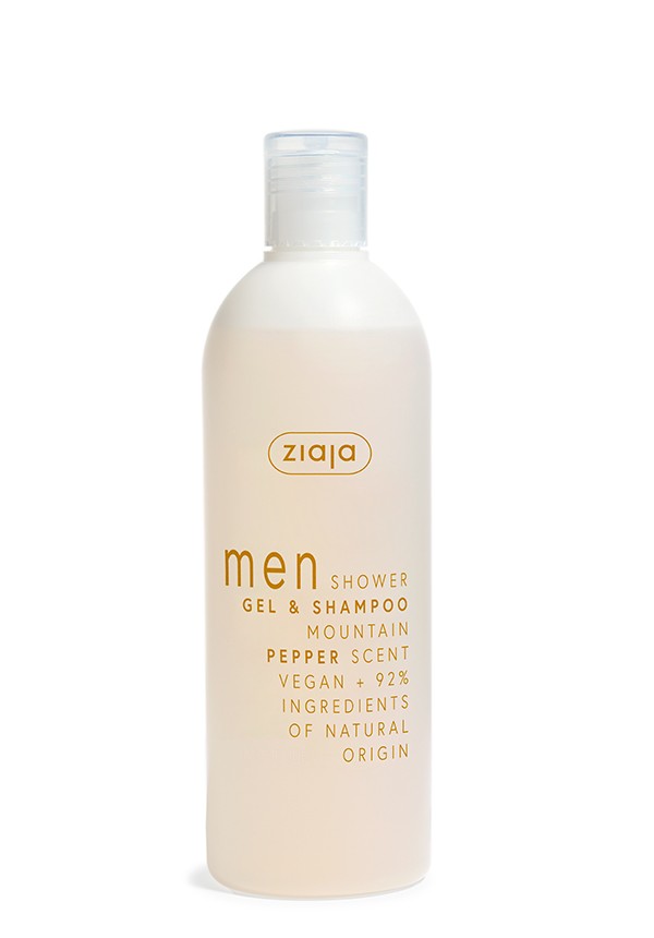 ZIAJA Men Gel za tuširanje&šampon Mountain pepper, 400 ml