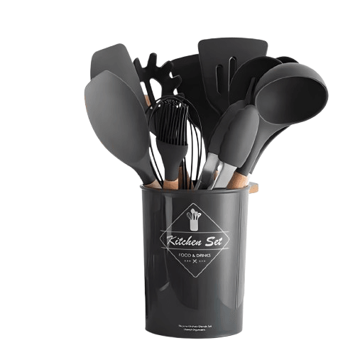 Set kuhinjskih dodataka, 11 komada, Crni