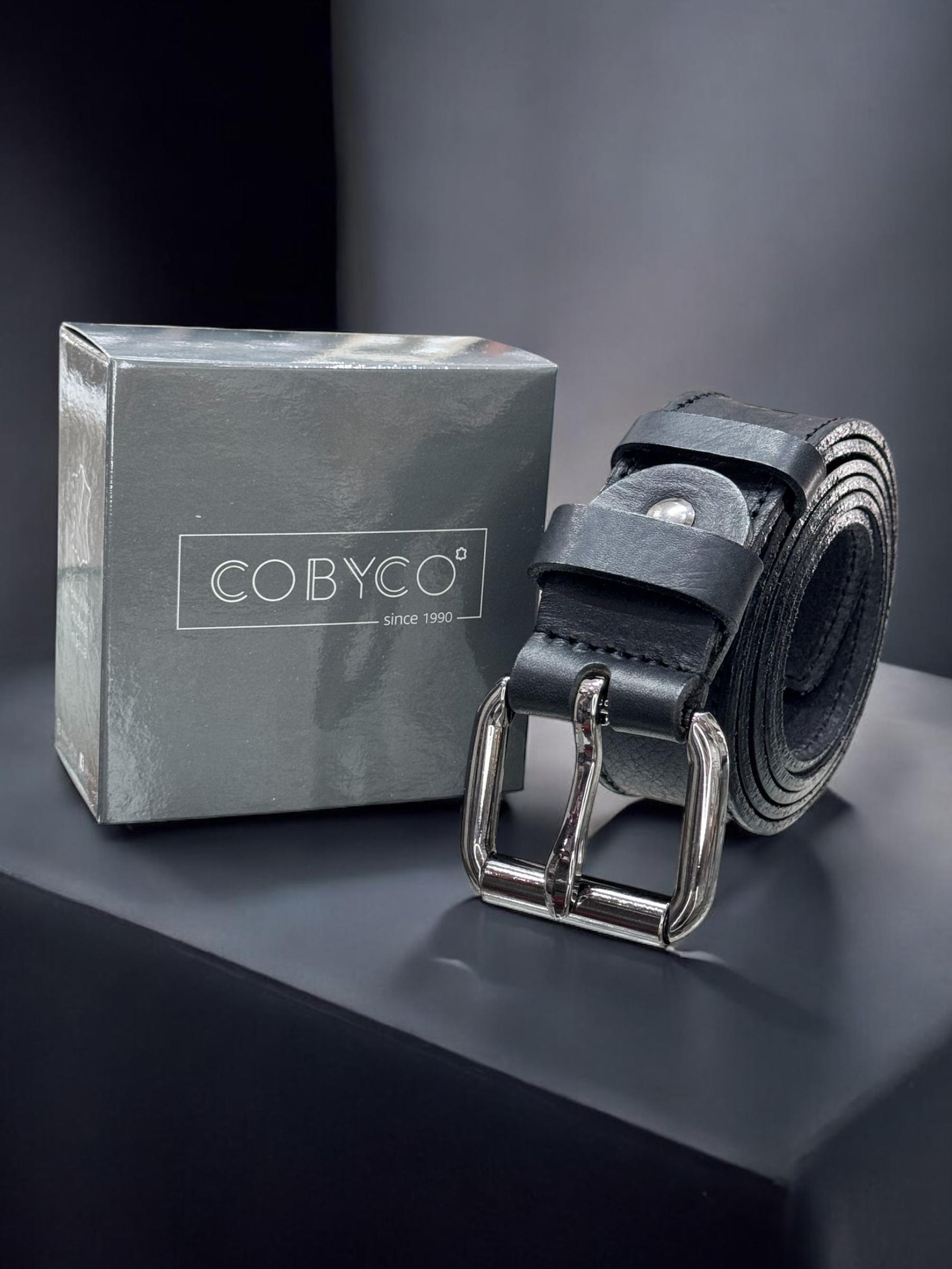 Cobyco Ručno pravljeni kaiš, Kožni, Crni