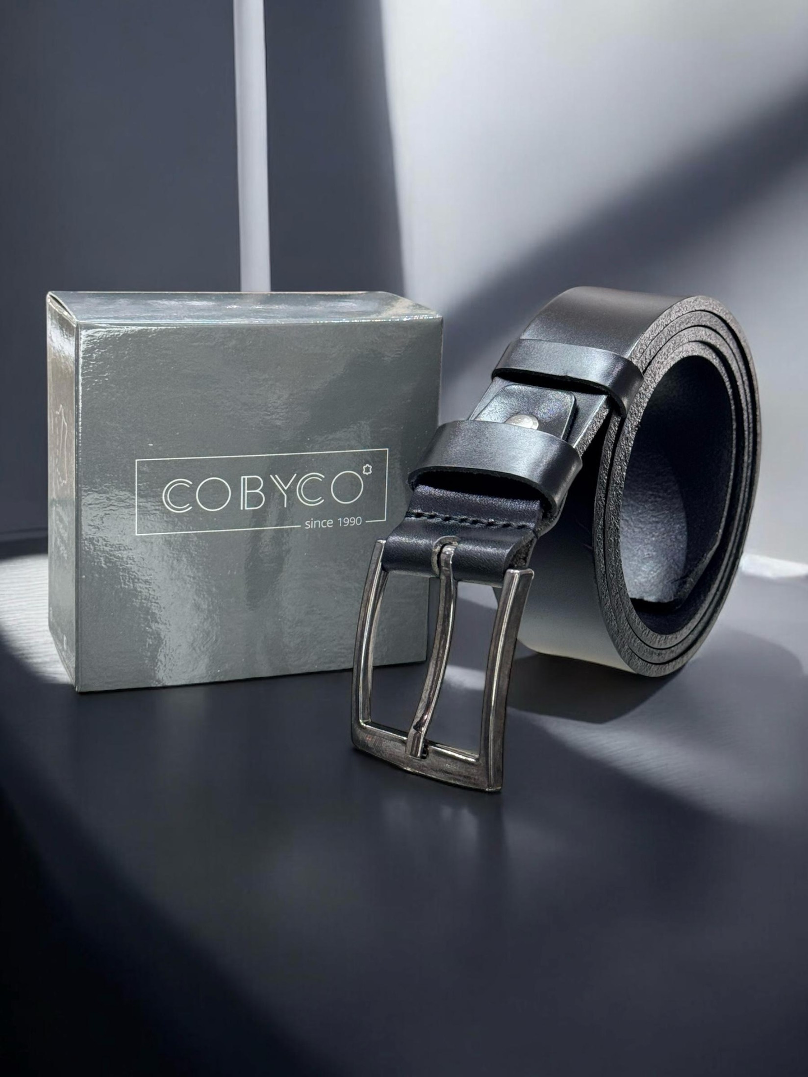 Cobyco Ručno pravljeni kaiš, Kožni, Crni