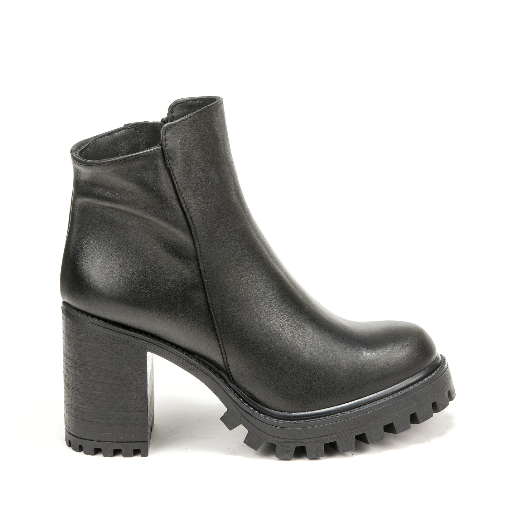 Once Ženske čizme na štiklu 5011, Kožne, Crne