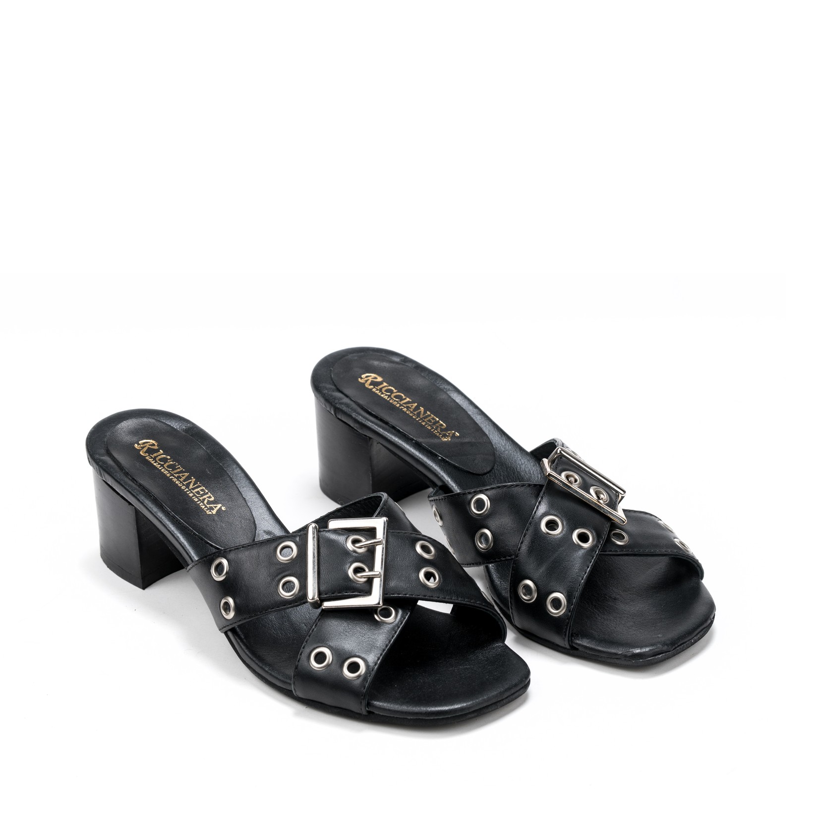 Riccianera Ženske papuče na štiklu 031, Crne