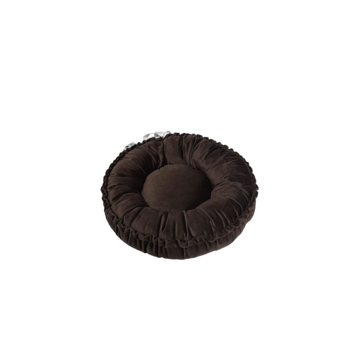 SPOTT PET Jastuk gnezdo za kućne ljubimce, prečnik 60cm, Pliš štof i memori pena, Braon